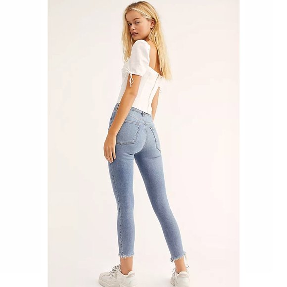NEW Free People Raw High Rise Skinny Jegging 28 - Picture 2 of 11